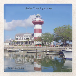 Harbour Town Lighthouse glass coaster