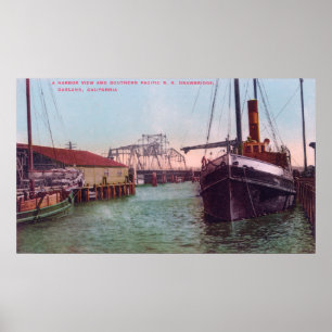 Harbour View of SP RR DrawbridgeOakland, CA Poster
