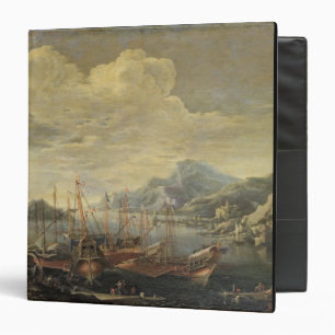 Harbour with Lighthouse and Ships (oil on canvas) Binder