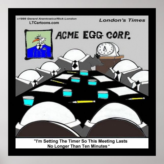 Hard-Boiled Corporate Meeting Funny Poster (Front)