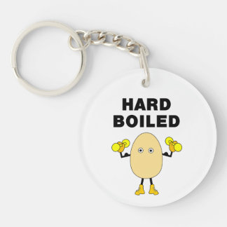 Hard Boiled Egghead Text Keychain