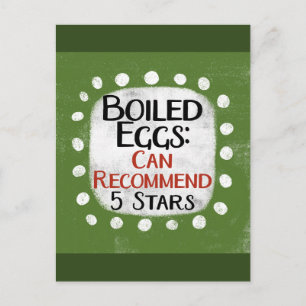 Hard Boiled Eggs Review 5 Stars Postcard