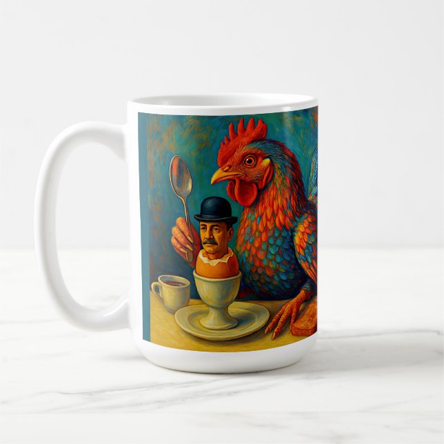 Hard-Boiled Human - Fowl Play at Breakfast Coffee Mug (Left)