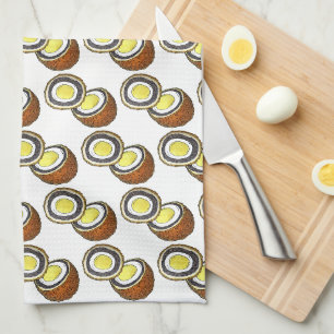 Hard Boiled Scotch Eggs UK British Snack Food Kitchen Towel