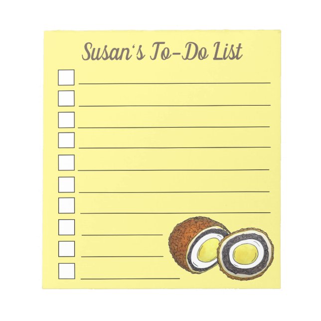 Hard Boiled Scotch Eggs UK British Snack Food Notepad (Front)