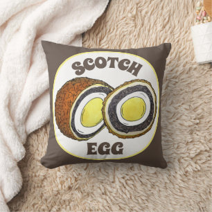 Hard Boiled Scotch Eggs UK British Snack Food Throw Pillow