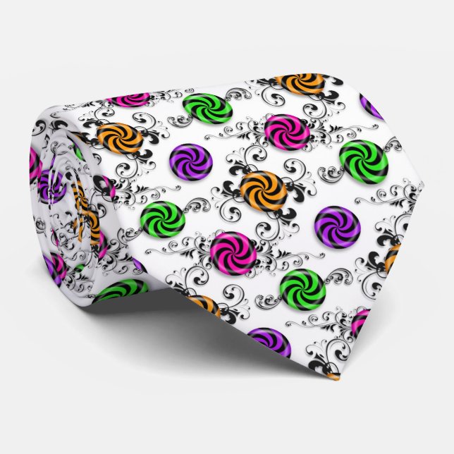 Hard candy sweet treat pattern tie (Rolled)