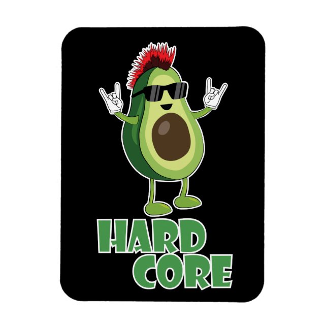 Hard Core Avocado Funny Magnet (Vertical)