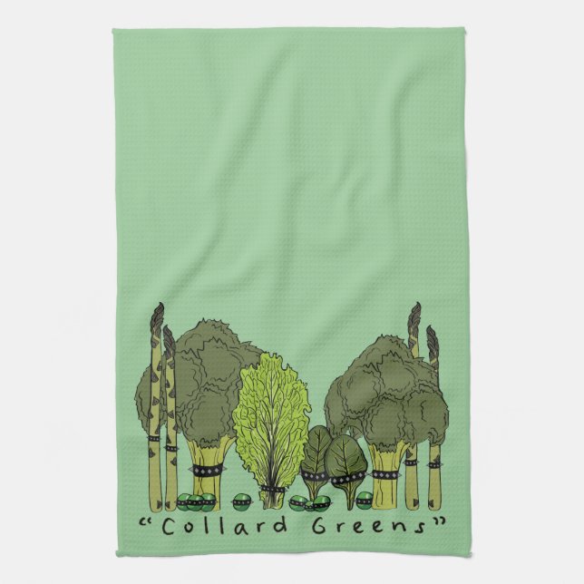 Hard Core Collard Greens Kitchen Towel (Vertical)