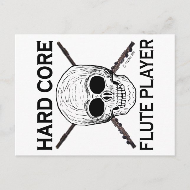 Hard Core Flute Player Postcard (Front)