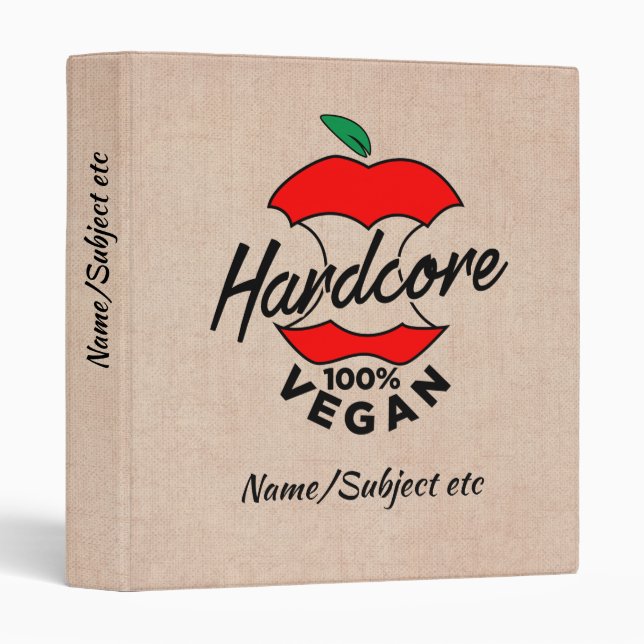 Hard Core Vegan, Apple Core Vegan, Hardcore Vegan Binder (Front/Spine)