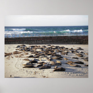 Hard day in the surf poster