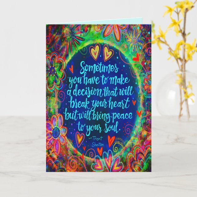 Hard Decisions Encouragement Colourful Inspirivity Card (Yellow Flower)