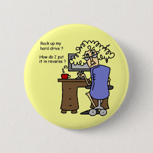 Hard Drive Back Up Humourous 2 Inch Round Button