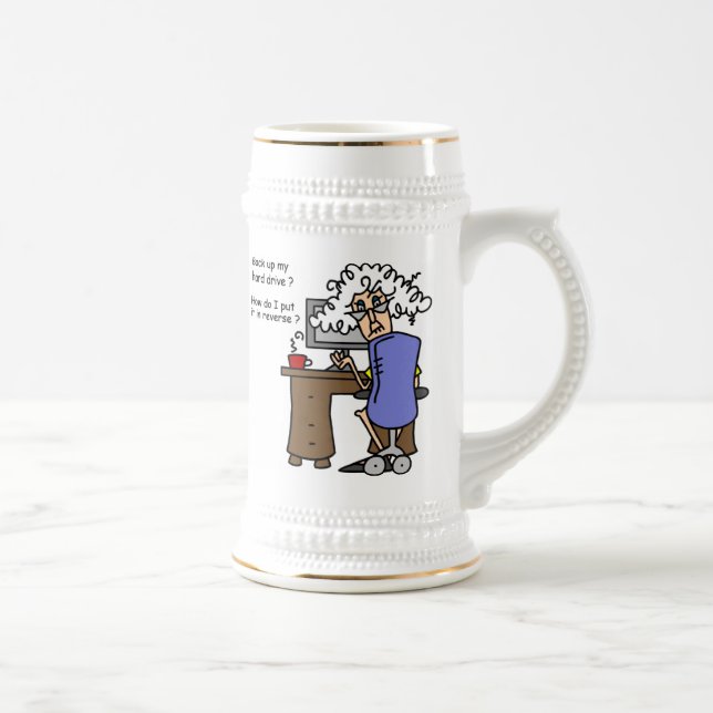 Hard Drive Back Up Humourous Beer Stein (Right)