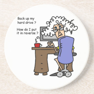 Hard Drive Back Up Humourous Coaster