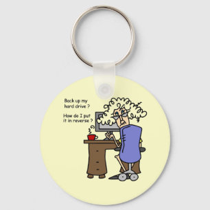 Hard Drive Back Up Humourous Keychain
