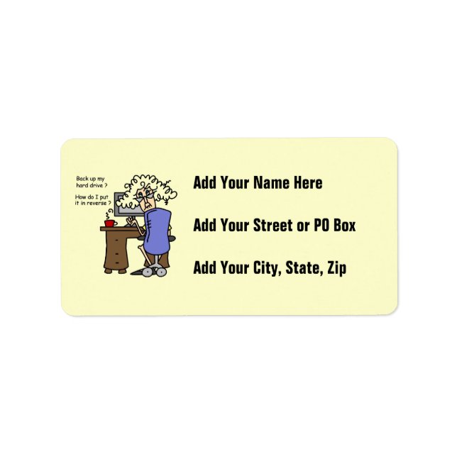 Hard Drive Back Up Humourous Label (Front)