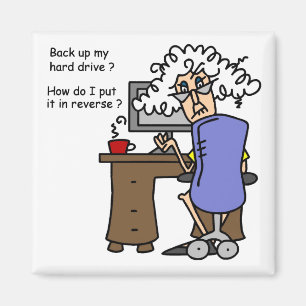 Hard Drive Back Up Humourous Magnet