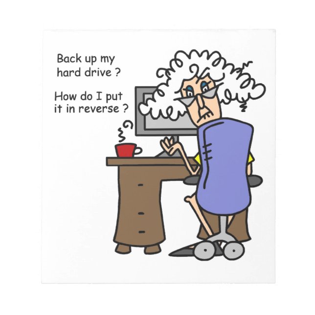 Hard Drive Back Up Humourous Notepad (Front)