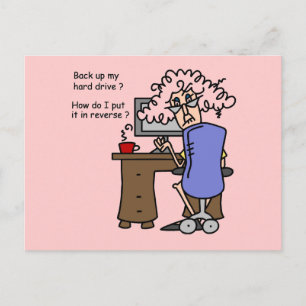 Hard Drive Back Up Humourous Postcard