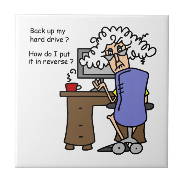 Hard Drive Back Up Humourous Tile (Front)