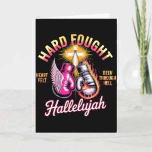 Hard Fought Hallelujah Boxing Gloves Faith Card