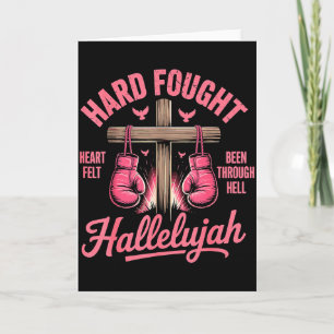 Hard Fought Hallelujah Boxing Gloves Faith  Card