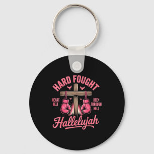 Hard Fought Hallelujah Boxing Gloves Faith  Keychain