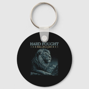 Hard Fought Hallelujah Christian Bible Verse Jesus Keychain