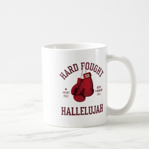 Hard Fought Hallelujah Pink Bow Boxing Gloves  Coffee Mug