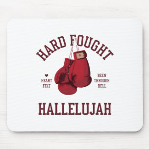 Hard Fought Hallelujah Pink Bow Boxing Gloves Mouse Pad