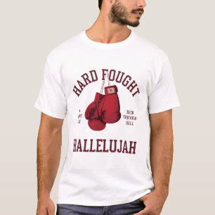 Hard Fought Hallelujah Pink Bow Boxing Gloves  T-Shirt