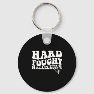 Hard Fought Hallelujah Retro Groovy Jesus Keychain