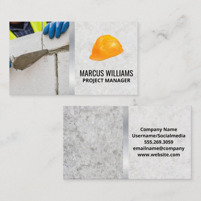 Hard Hat | Brick Layer Business Card (Front/Back)