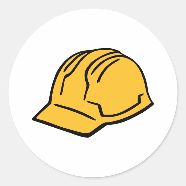 Hard hat construction helmet classic round sticker (Front)