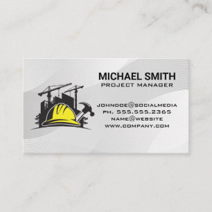Hard Hat Construction Site Hammer Business Card