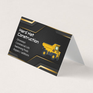 Hard Hat Construction Work Dump Truck Business Card