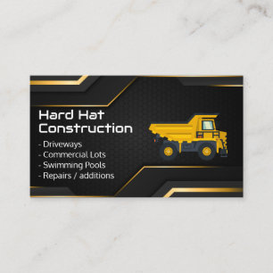 Hard Hat Construction Work Dump Truck Business Card