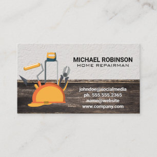 Hard Hat   Home Repair Tools Business Card