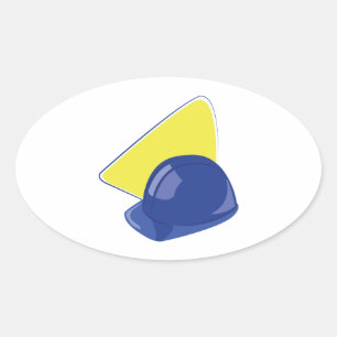 Hard Hat Oval Sticker