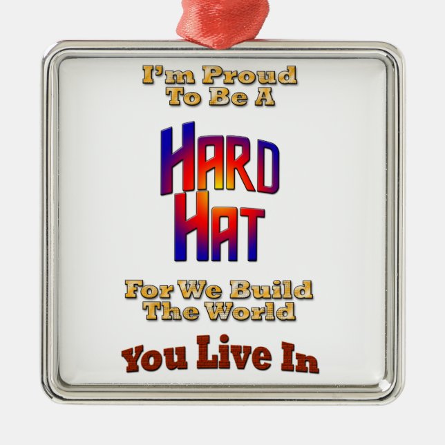 Hard Hat Pride Metal Ornament (Front)