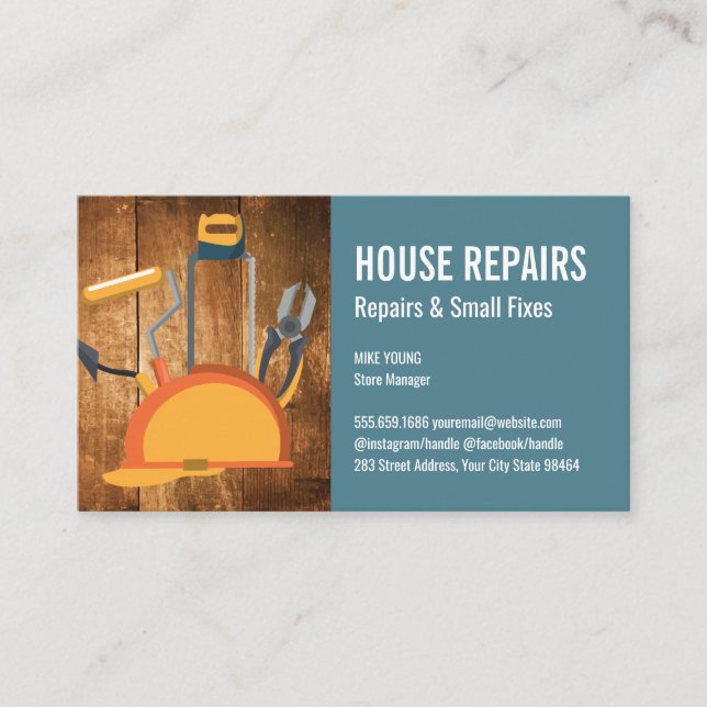 Hard Hat Tools | Construction Appointment Card (Front)