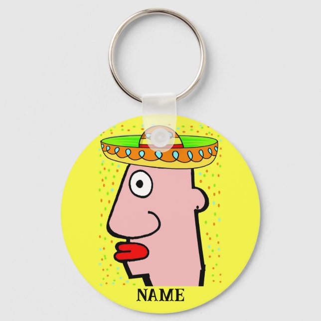 Hard Hat Worker add text Magnet Keychain (Front)