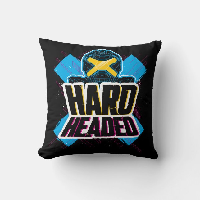 Hard Headed Throw Pillow (Front)