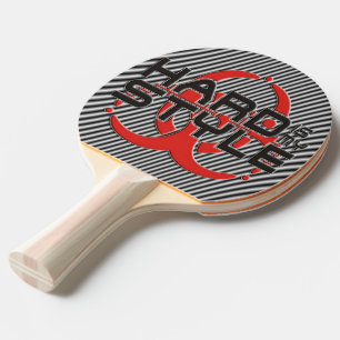 HARD is my STYLE - black & white stripes Ping Pong Paddle