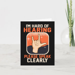 Hard of Hearing Deaf Awareness Quotes ASL Sign Lan Card