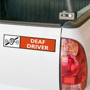 Hard of Hearing Deaf Driver Disability Car Bumper Sticker