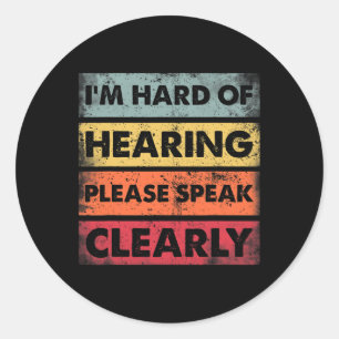 Hard of Hearing Deaf Hearing Impaired ASL Sign Lan Classic Round Sticker