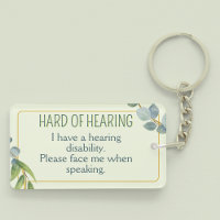 Hard of Hearing Deafness Alert Green Leaves
